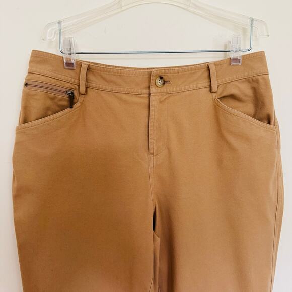 Lauren Ralph Lauren Womens Camel Tan Straight Hi Rise Cotton Pants Sz 8 P NEW - Picture 3 of 7